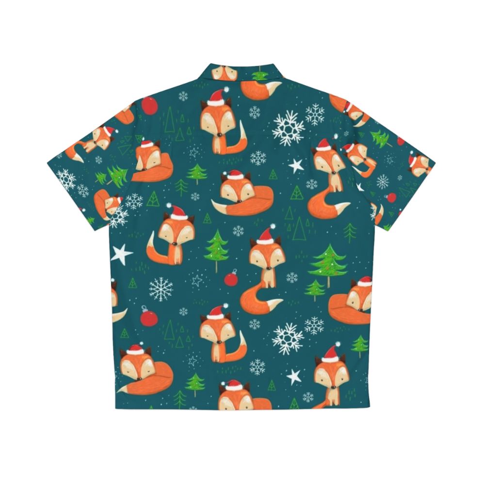 Winter Fox Christmas Holiday Hawaiian Shirt - Back