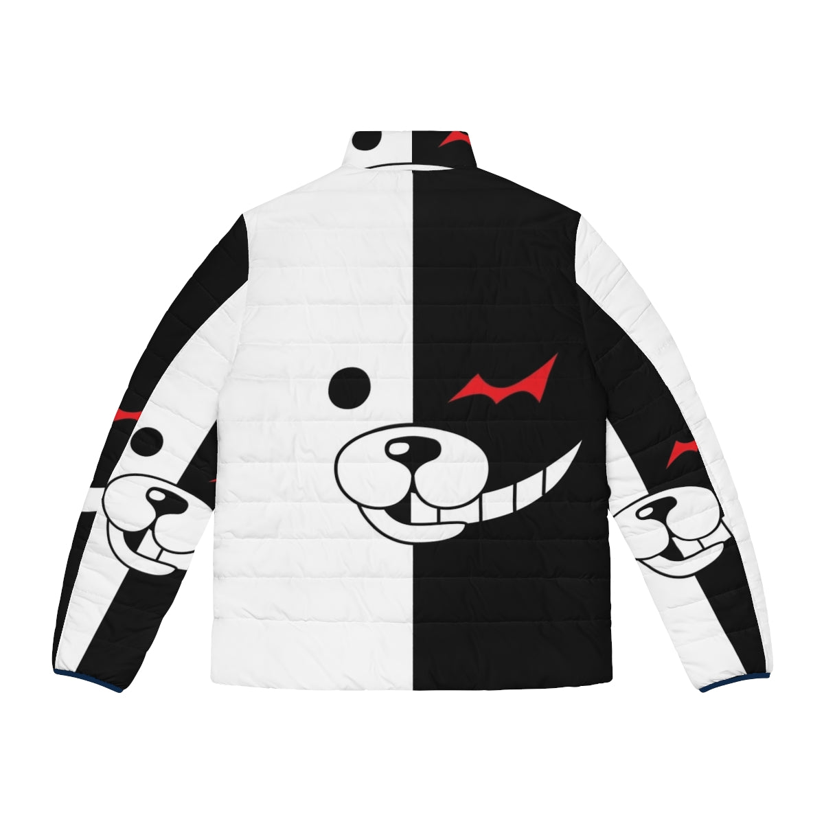 Monokuma Danganronpa Puffer Jacket with black and white bear design - Back