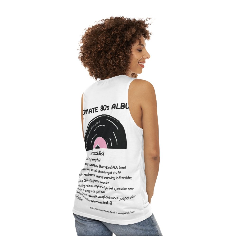 80s music unisex tank top - women back