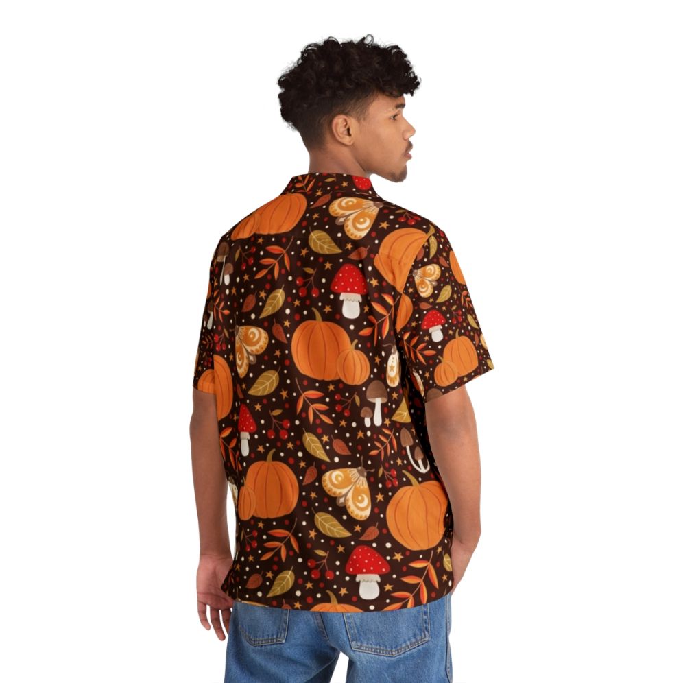 Autumn Elements Hawaiian Shirt with nature inspired floral pattern - People Back