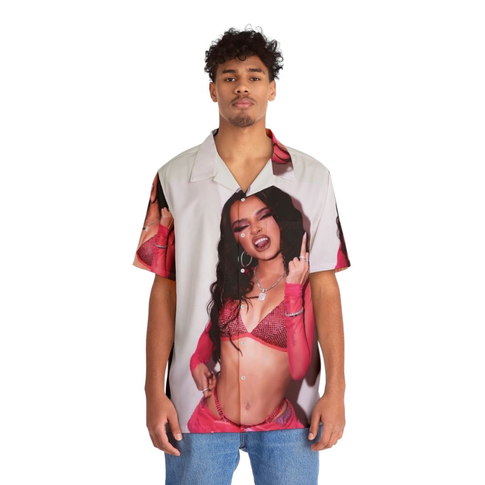 Becky G Hawaiian Shirt with Vibrant Reggaeton-Inspired Design - People Front