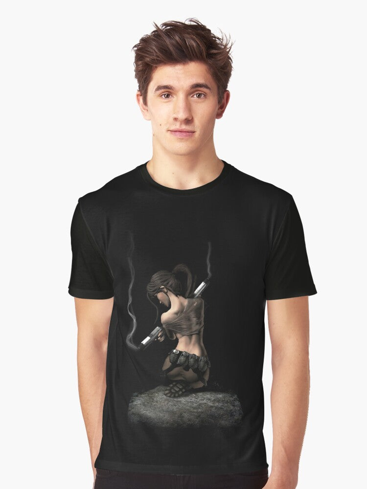 Lara Croft Legend Graphic T-Shirt with Tomb Raider, Gaming, and Video Game Themed Design - Men