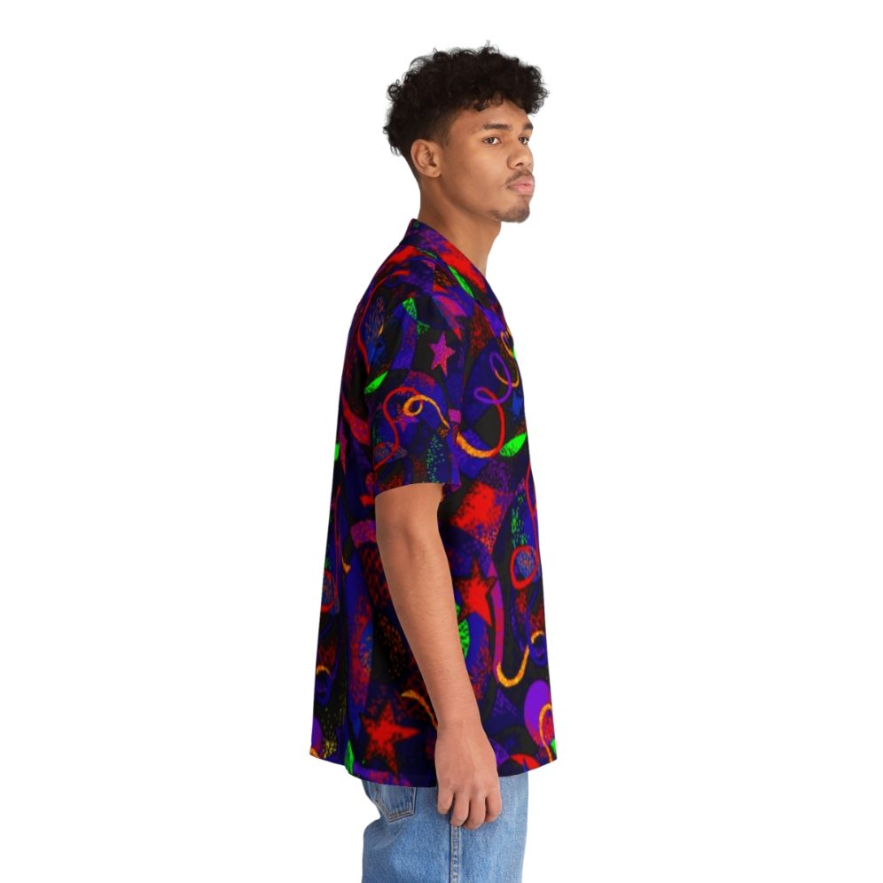 Retro Hawaiian shirt with roller skating and neon patterns - People Pight