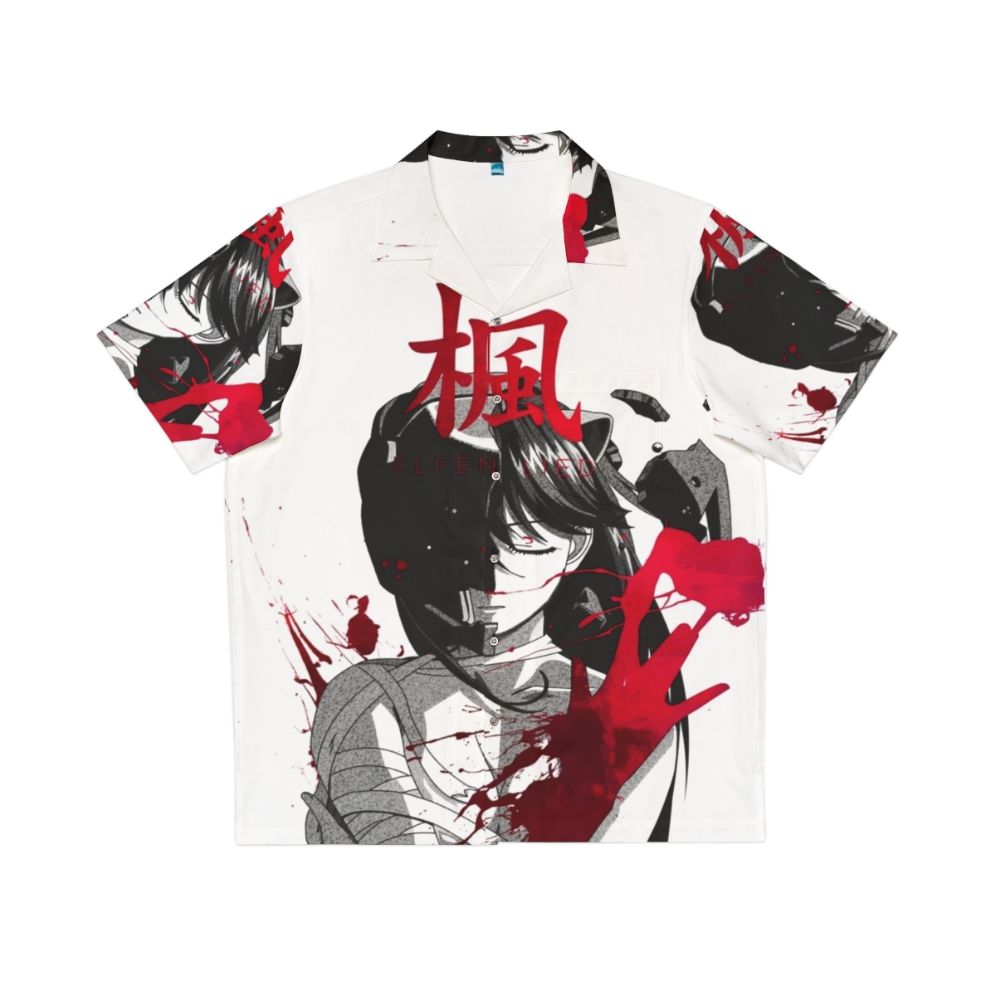 Dark anime-inspired bloody Hawaiian shirt