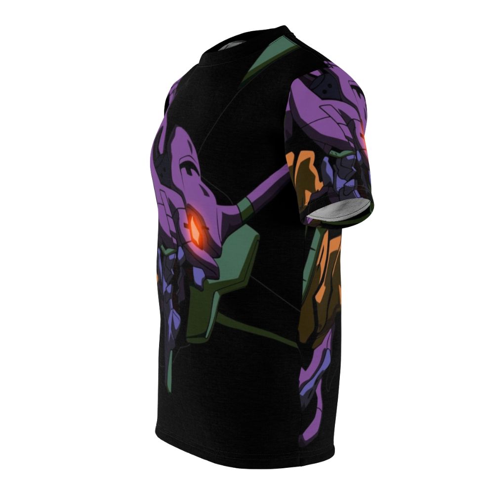 Evangelion Unit 01 inspired t-shirt featuring the iconic mecha from the Neon Genesis Evangelion anime series - men left