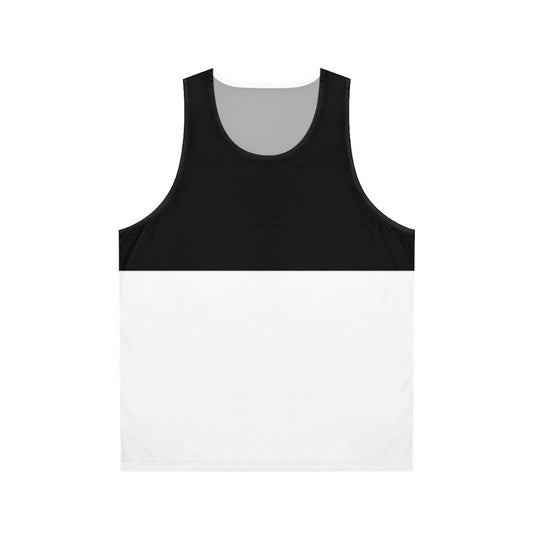 Bicolor unisex tank top with modern geometric pattern