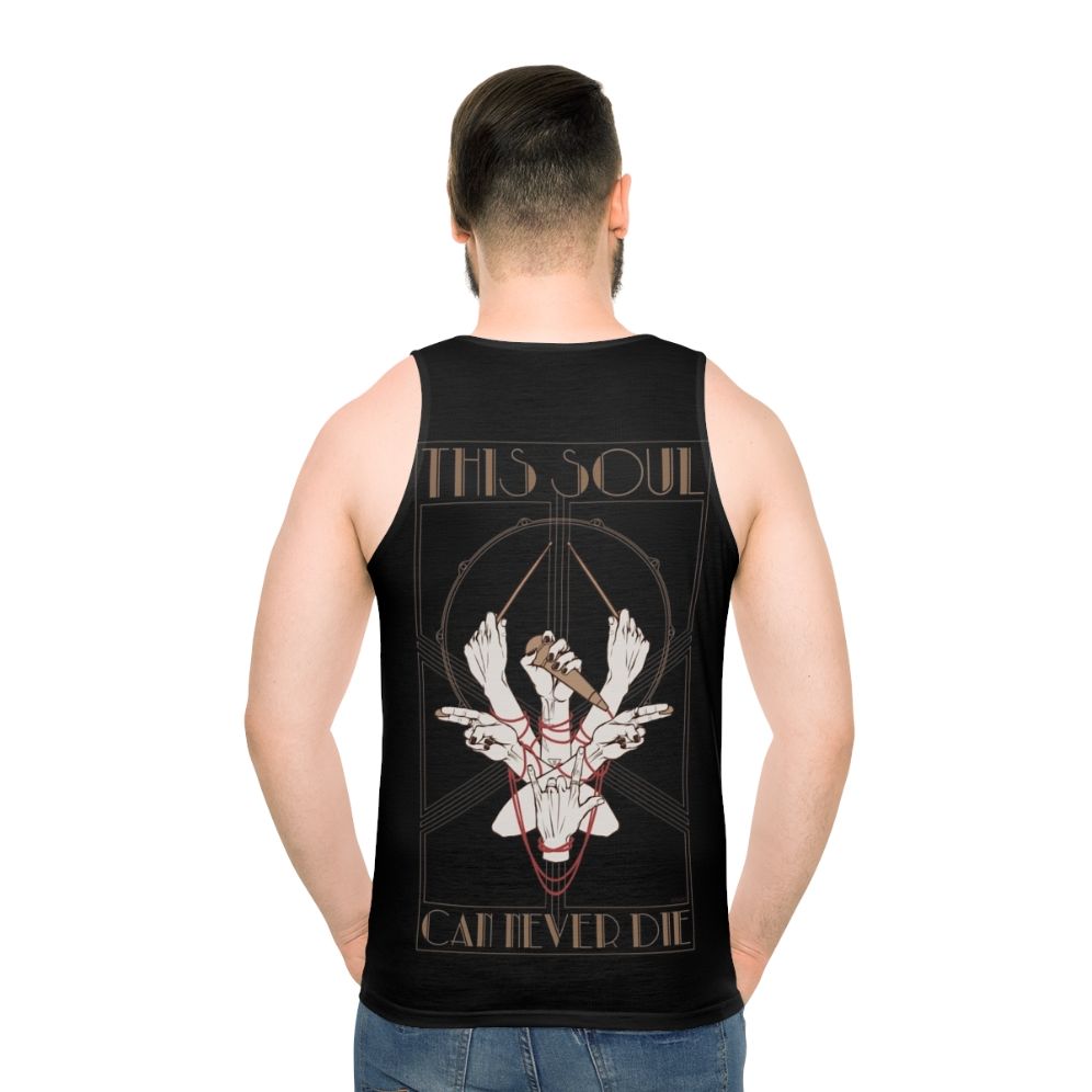 Unisex tank top with mystical art nouveau design - men back