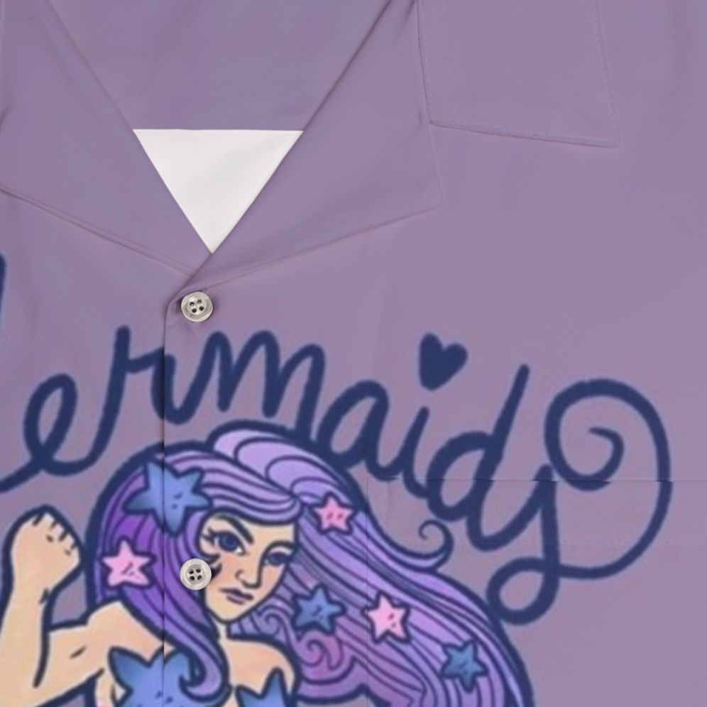 Mermaids Against Misogyny Feminist Hawaiian Shirt - Detail