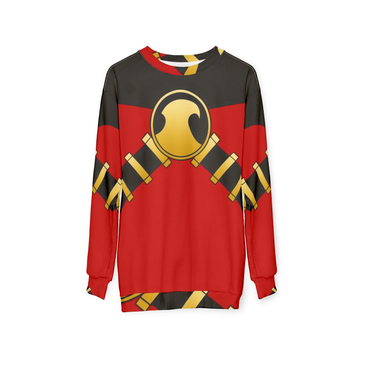 Red Robin graphic sweatshirt with bird logo - hanging