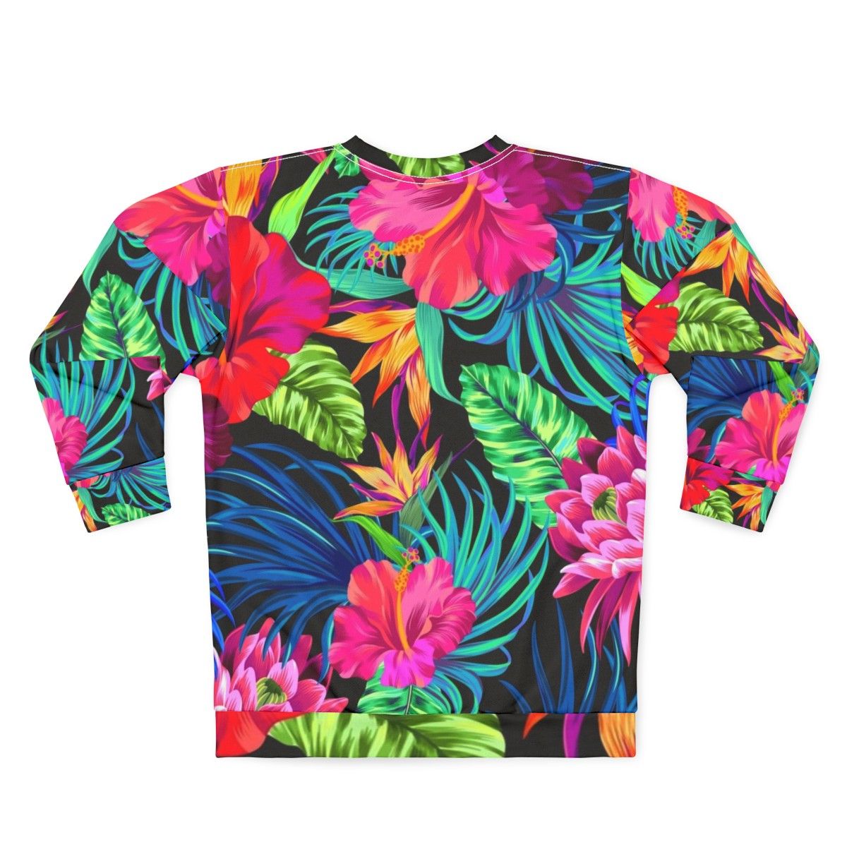 Tropical hibiscus floral pattern sweatshirt - Back