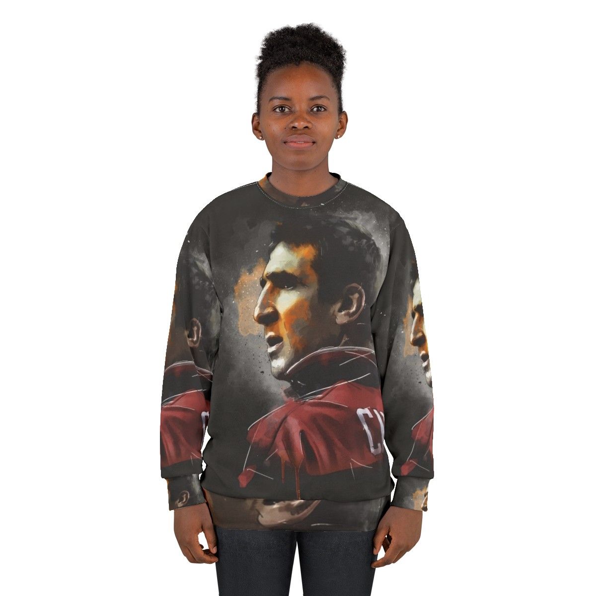 Eric Cantona Painting Sweatshirt for Manchester United Fans - women