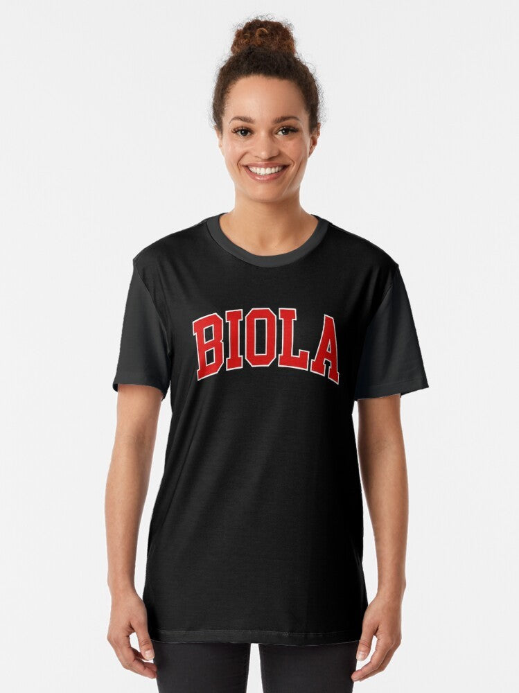 Biola University College Font Curved Graphic T-Shirt - Women