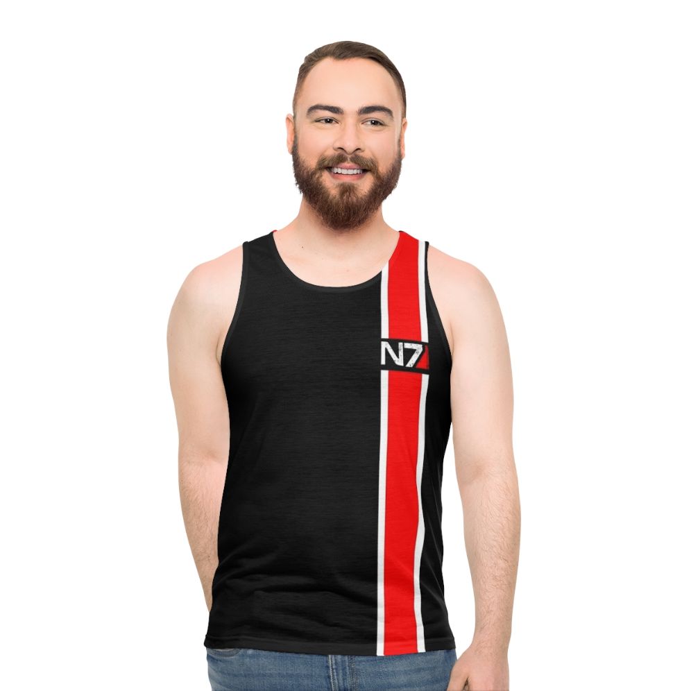 Mass Effect N7 Red Unisex Tank Top - men