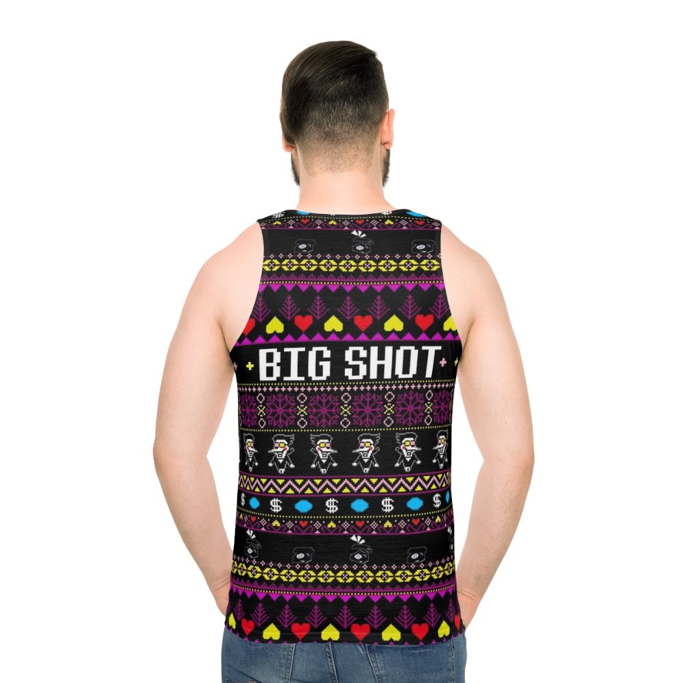 Spamton's Big Shot Kromer Christmas Unisex Tank Top - men back