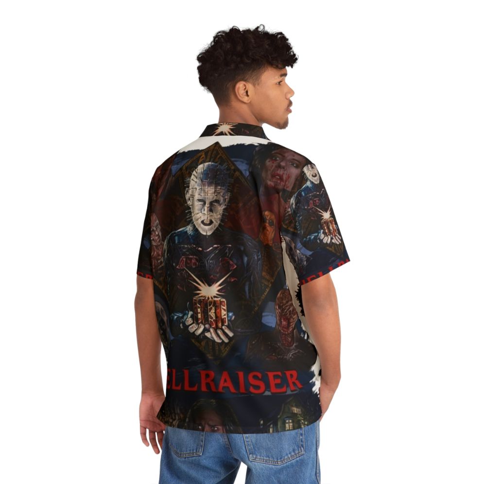 Hellraiser Pinhead Hawaiian Shirt featuring the iconic Cenobite character - People Back