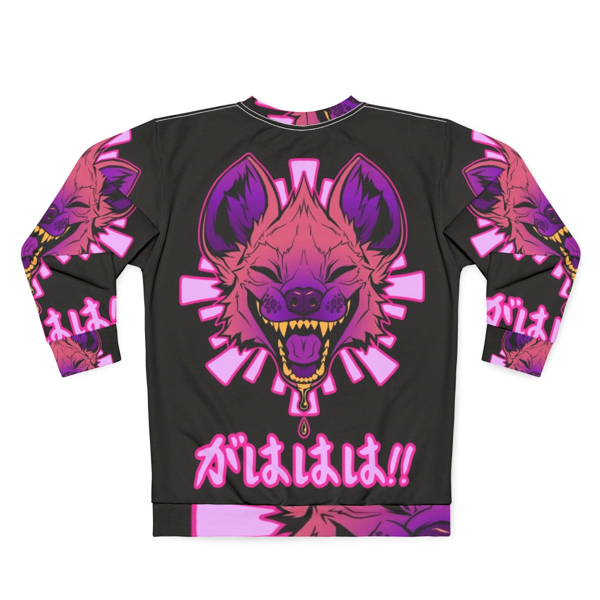 Kawaii Hyena Vaporwave Sweatshirt - Back