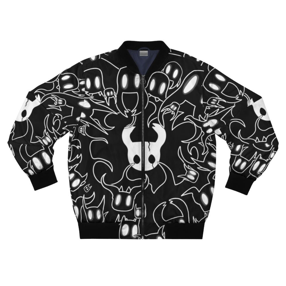 Hollow Knight doodle bomber jacket with the game's iconic knight design