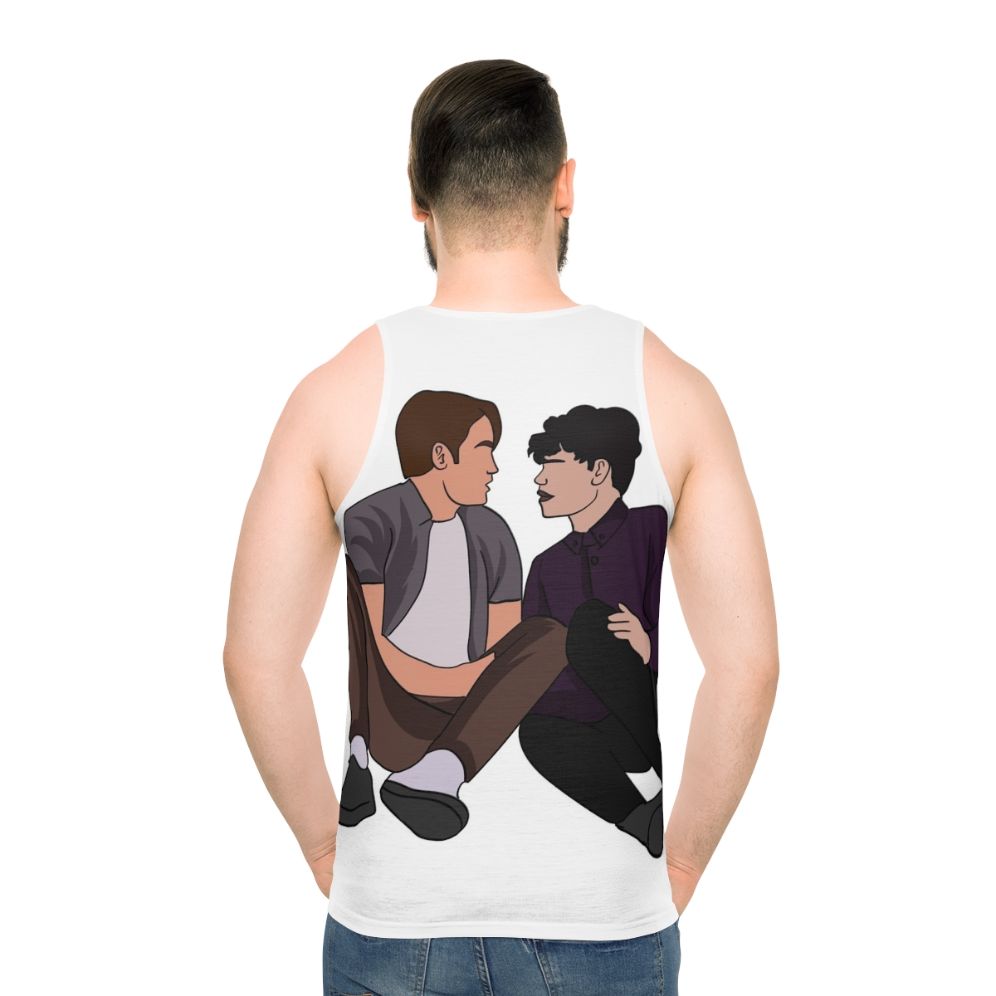 Heartstopper Nick and Charlie Friendship Unisex Tank Top - men back