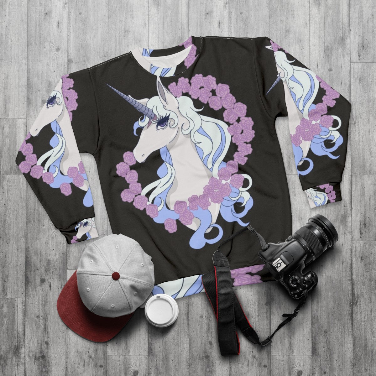 The Last Unicorn Lady Amalthea Sweatshirt featuring the main character - flat lay