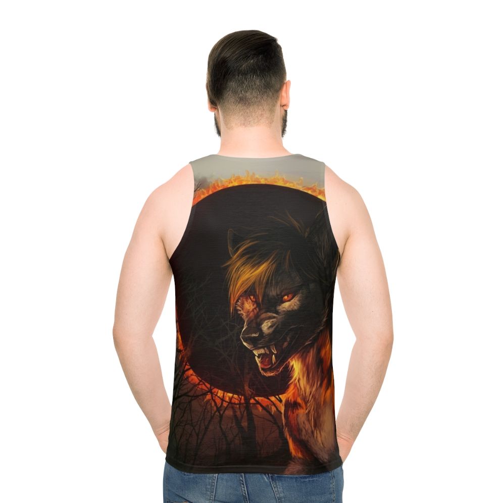 Supernatural Eclipse Wolf Unisex Tank Top - men back