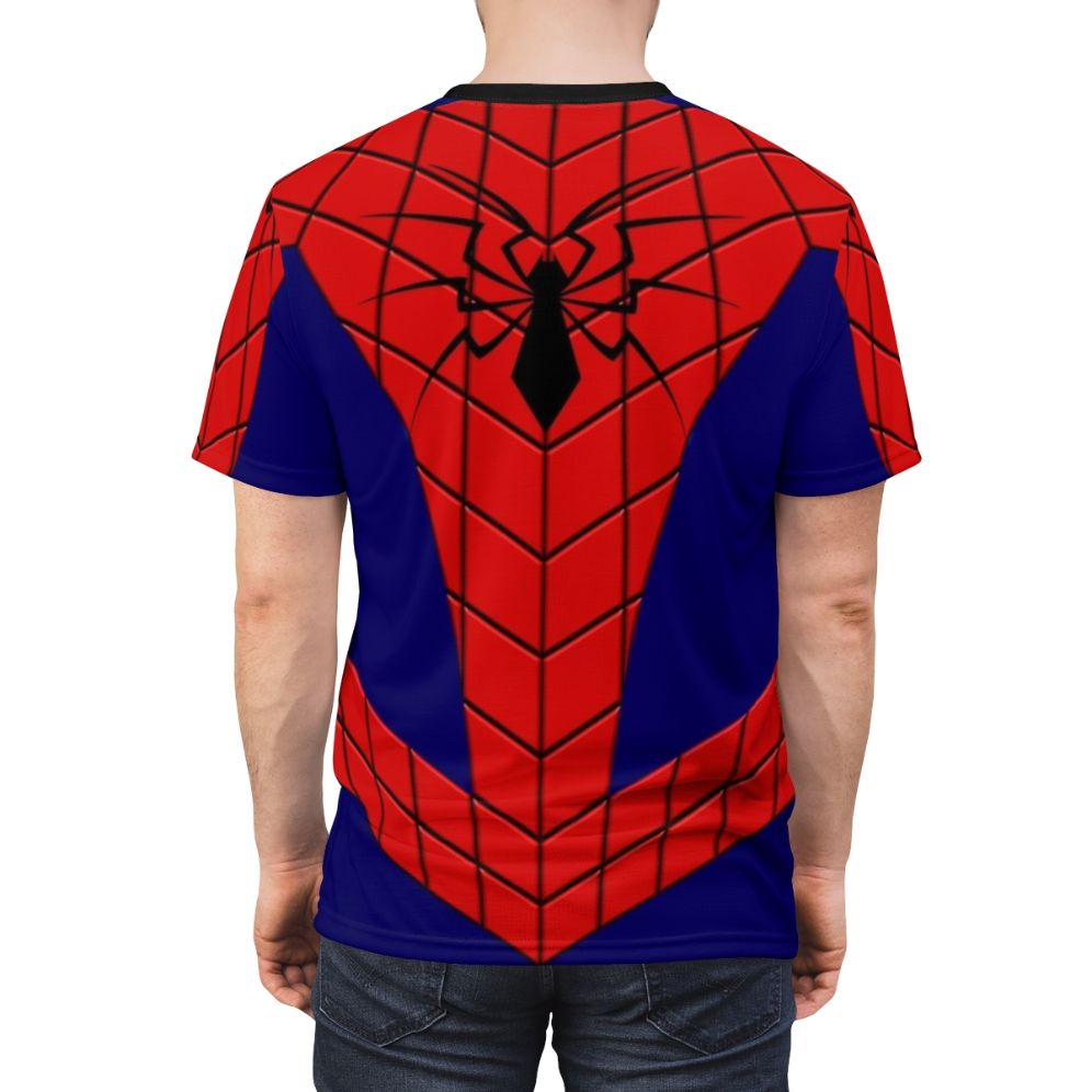 Vibrant spider-themed t-shirt with a unique comic-inspired design - men back