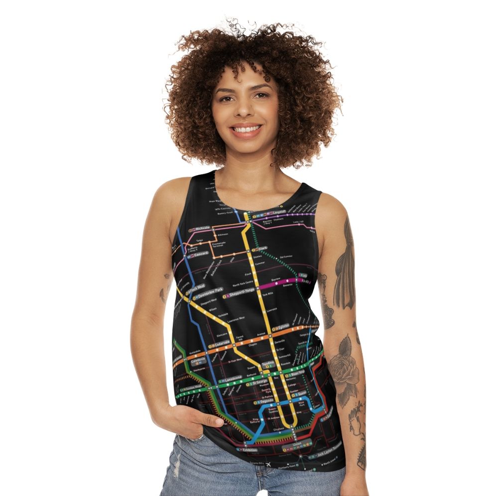 Toronto Rapid Transit 2030 Map Unisex Tank Top - women