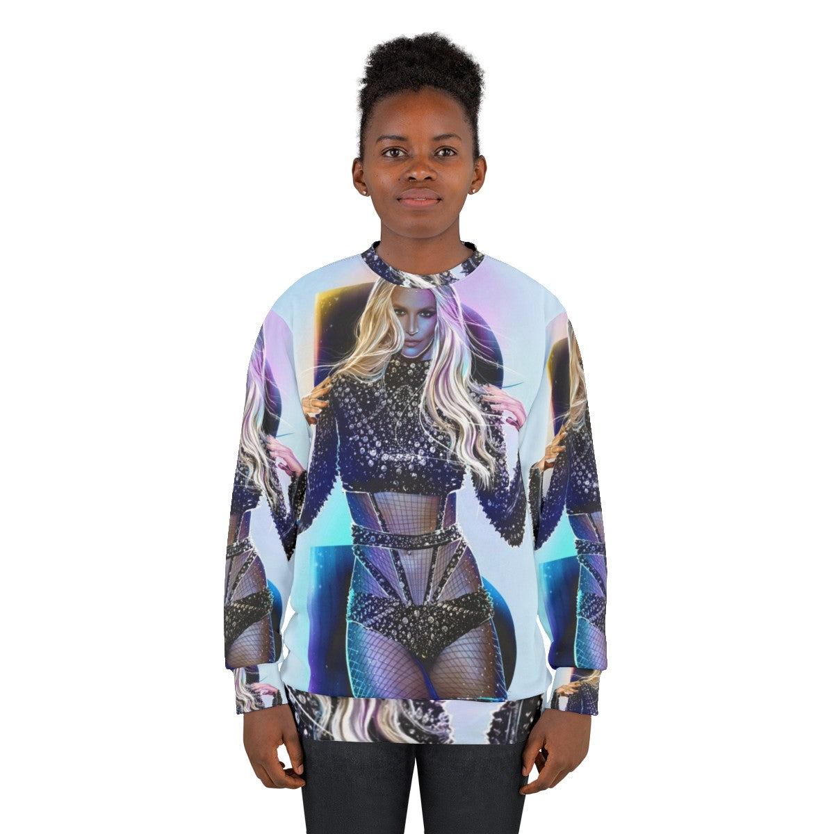 Shine holiday sweatshirt with music and pop-inspired design - women