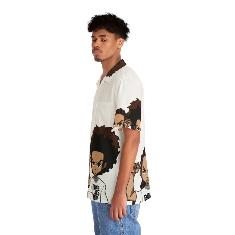 Black Power Fist Hawaiian Shirt featuring Riley and Huey Freeman from The Boondocks - People Left