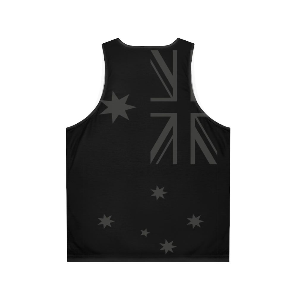 Patriotic Australian Blackout Stealth Flag Unisex Tank Top - Back