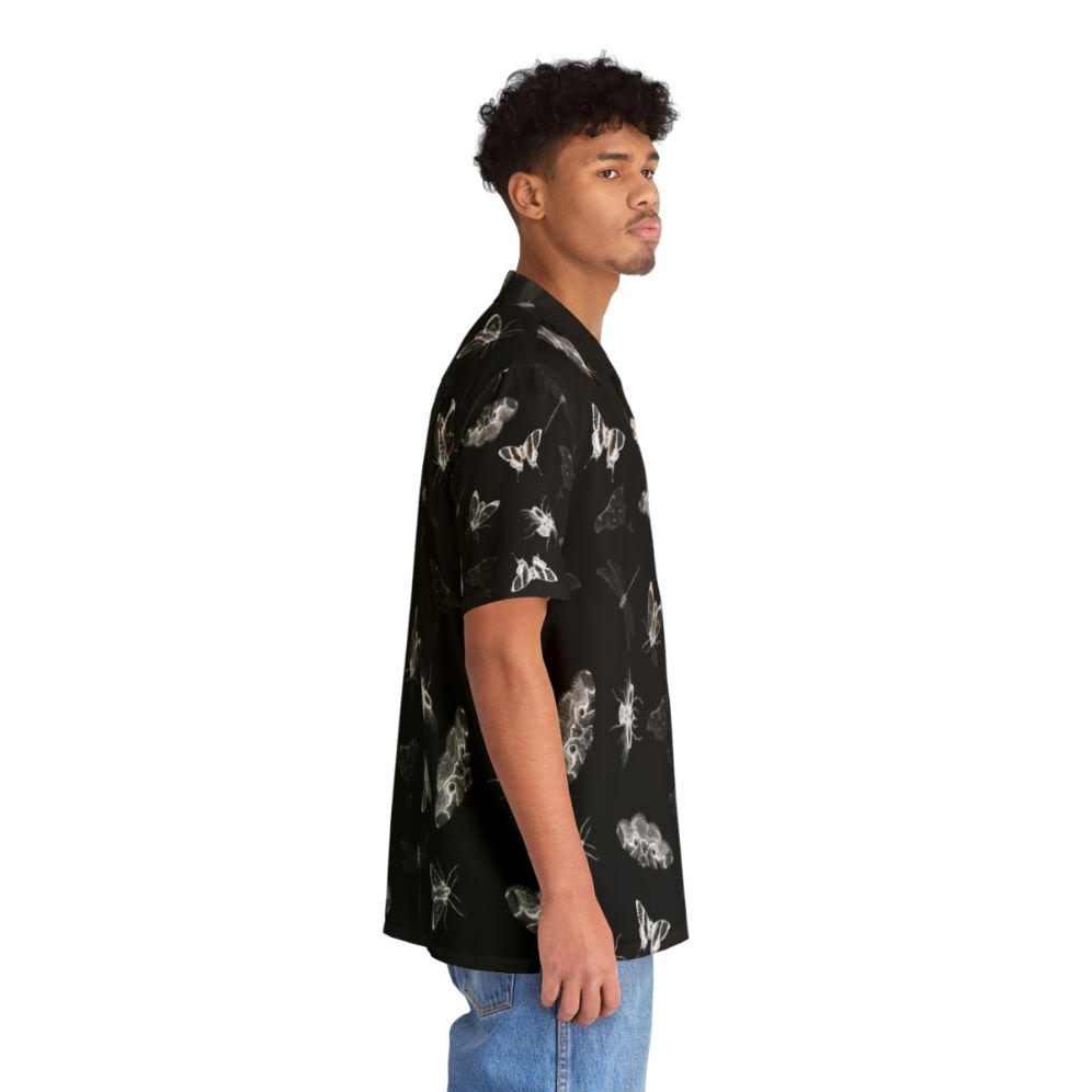 Entomologist Nightmares Hawaiian Shirt with Black and White Bug Pattern - People Pight