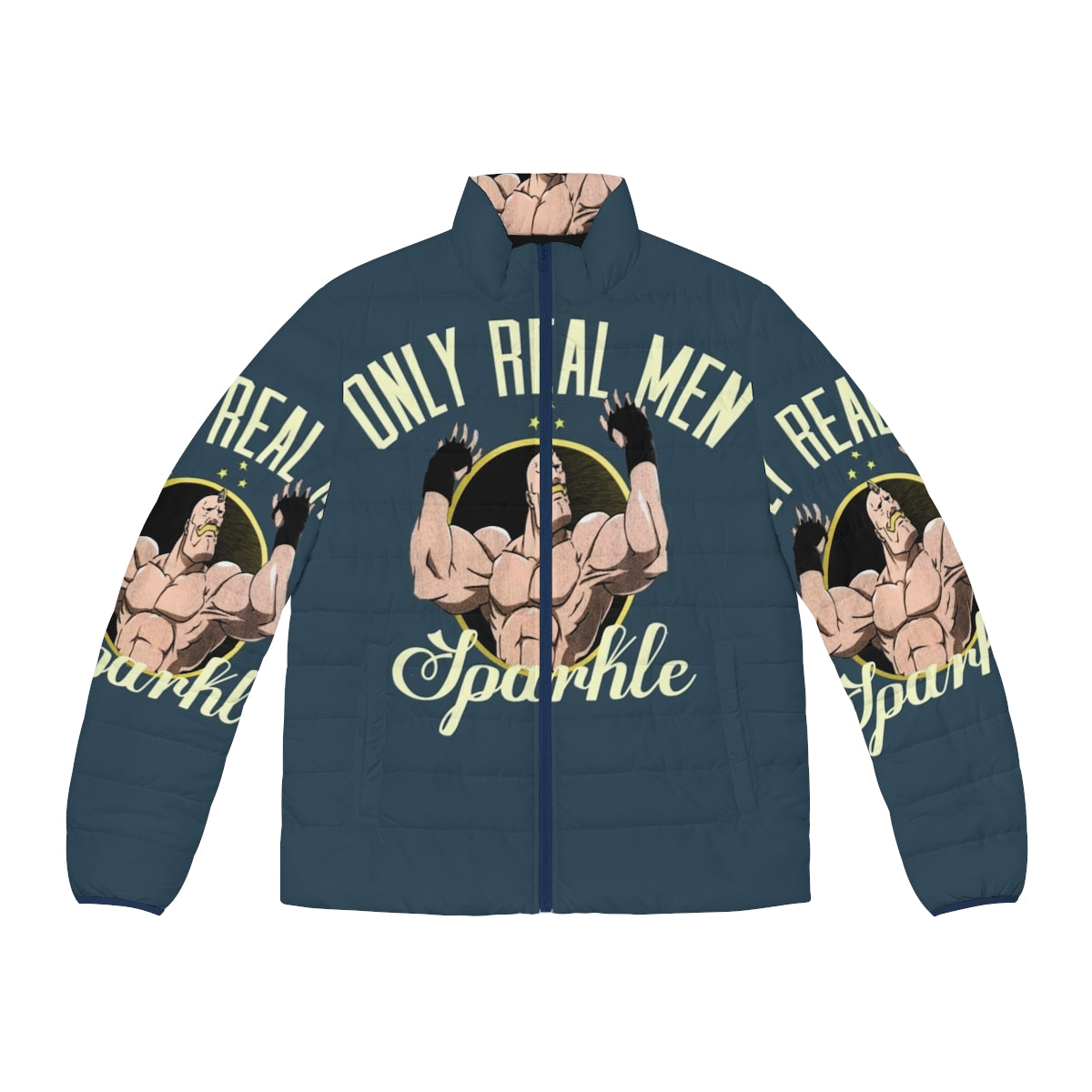 Fullmetal Alchemist inspired sparkly puffer jacket for real men