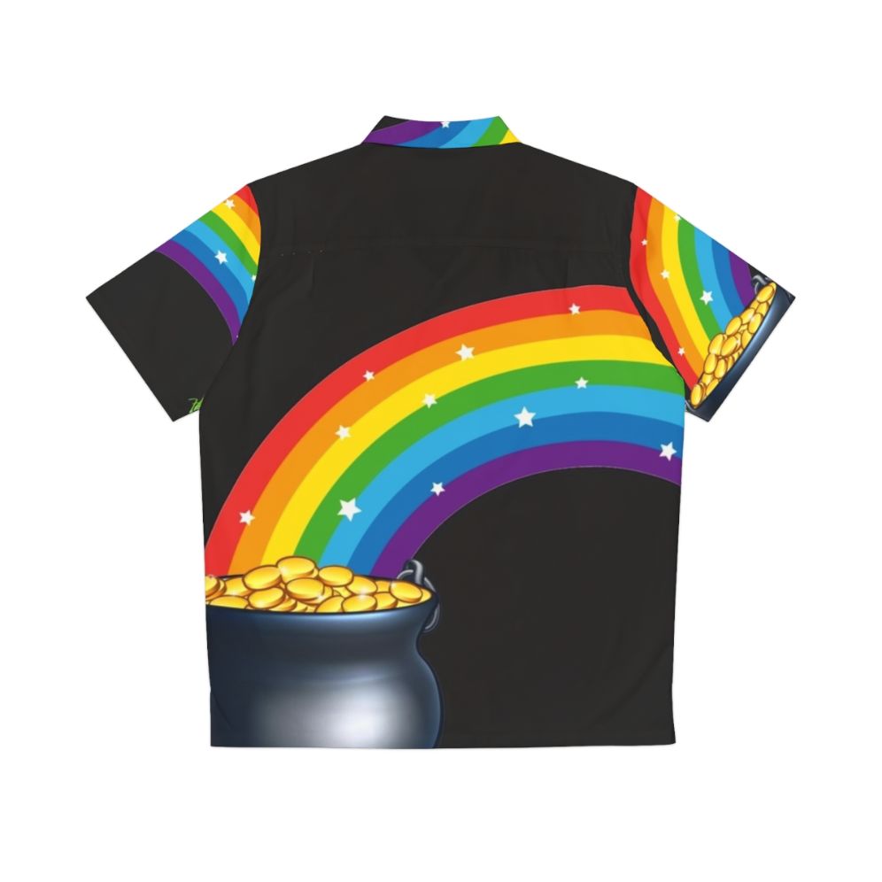 Lucky Hawaiian shirt with pot of gold and rainbow design - Back