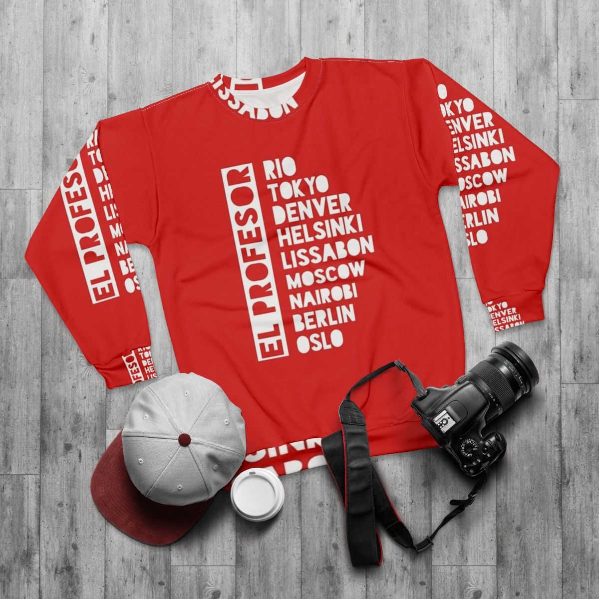 Money Heist "El Profesor" Premium Sweatshirt - flat lay