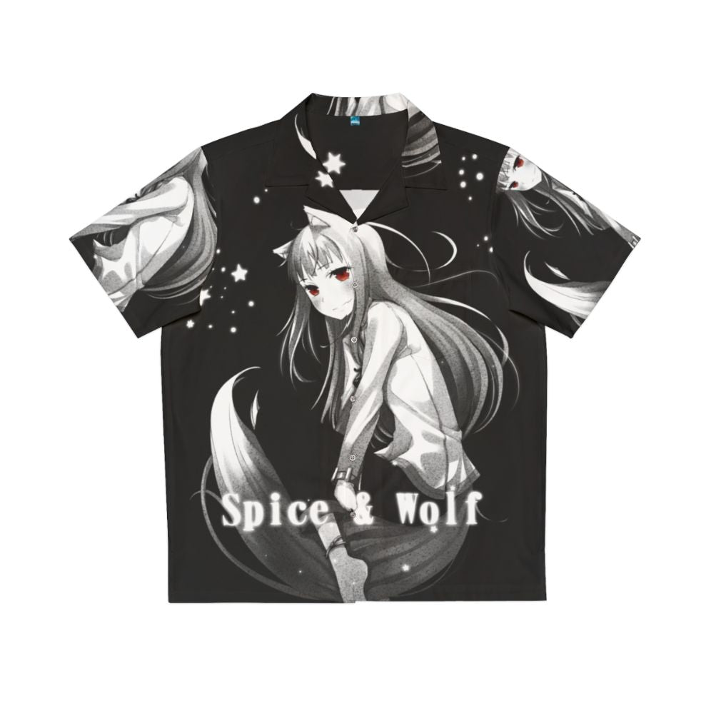 Spice and Wolf inspired wolf nuar night Hawaiian shirt