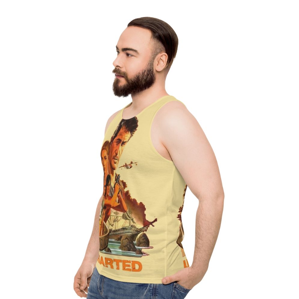 Uncharted video game themed unisex tank top - men side