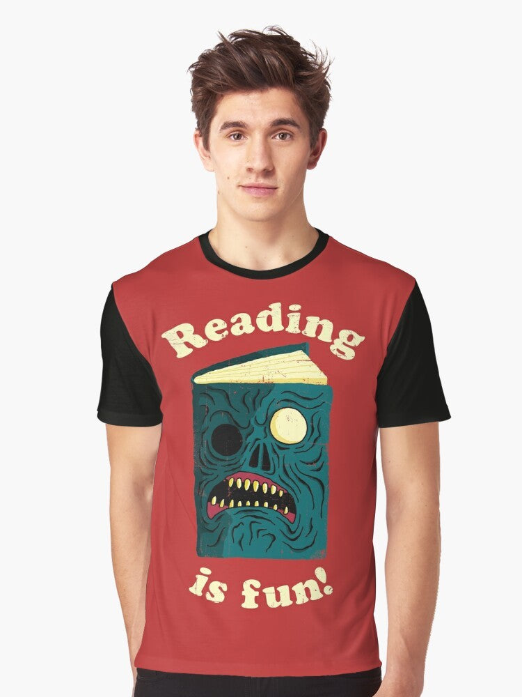 Evil Dead Graphic Tee Featuring "Reading is Fun" Design - Men