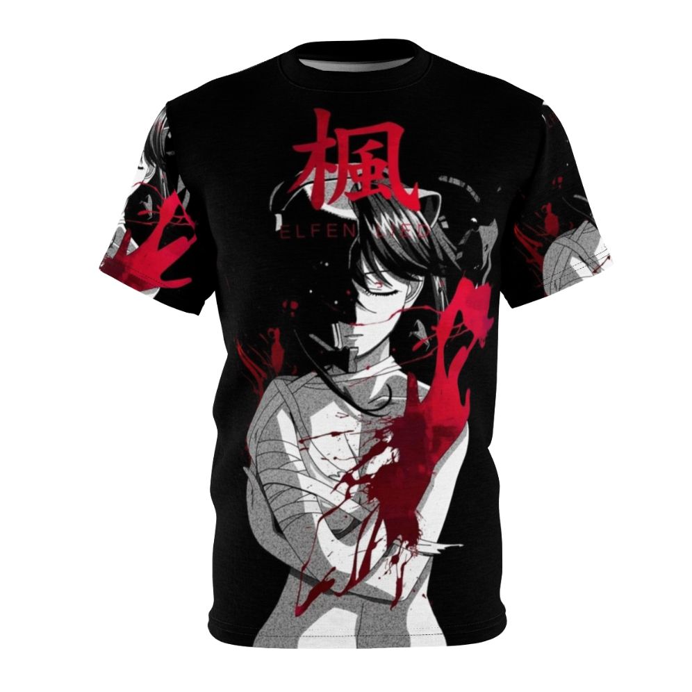 Dark fantasy-inspired graphic t-shirt with diclonius, anime, and Elfen Lied references