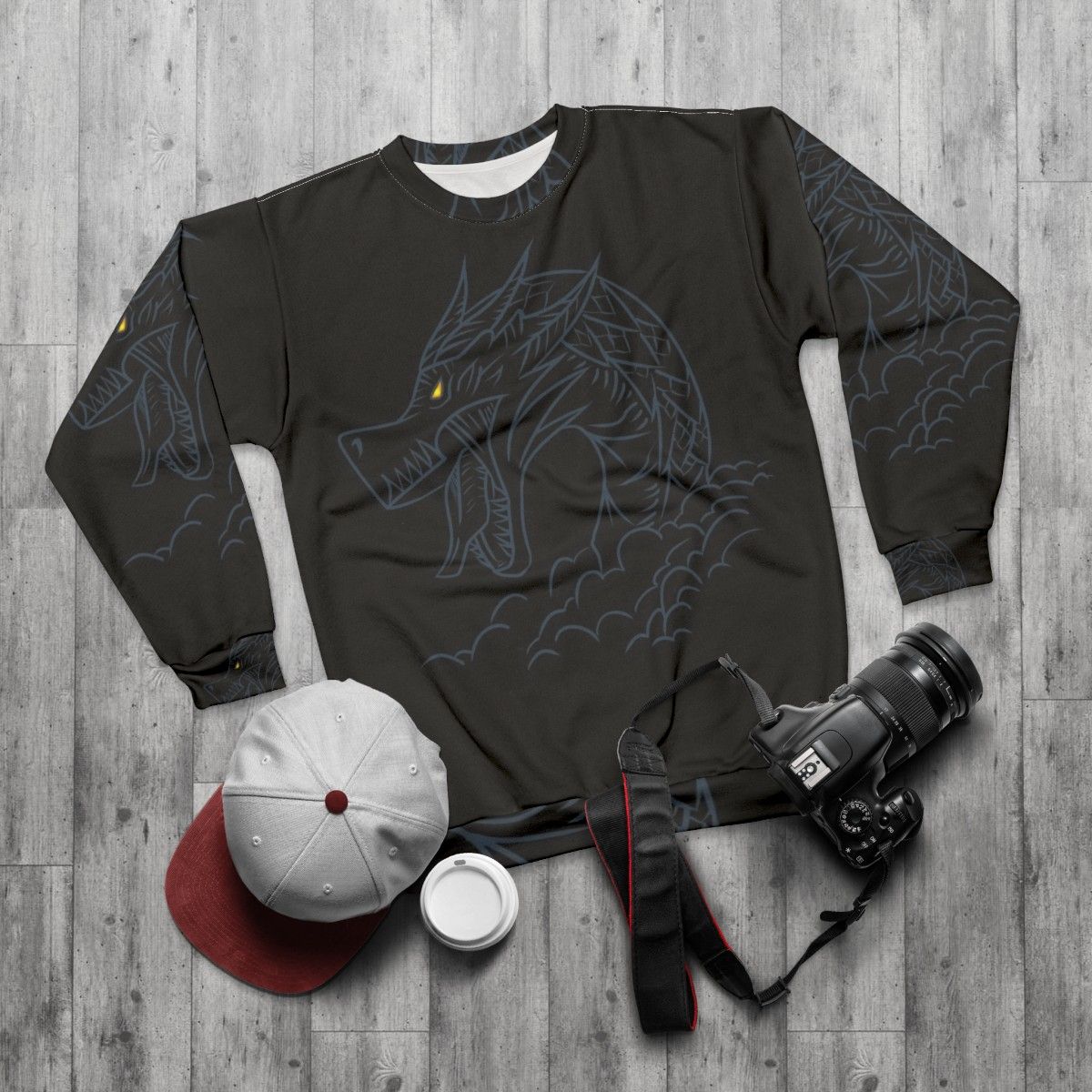 Mystic Legendary Shadow Dragon Sweatshirt - flat lay