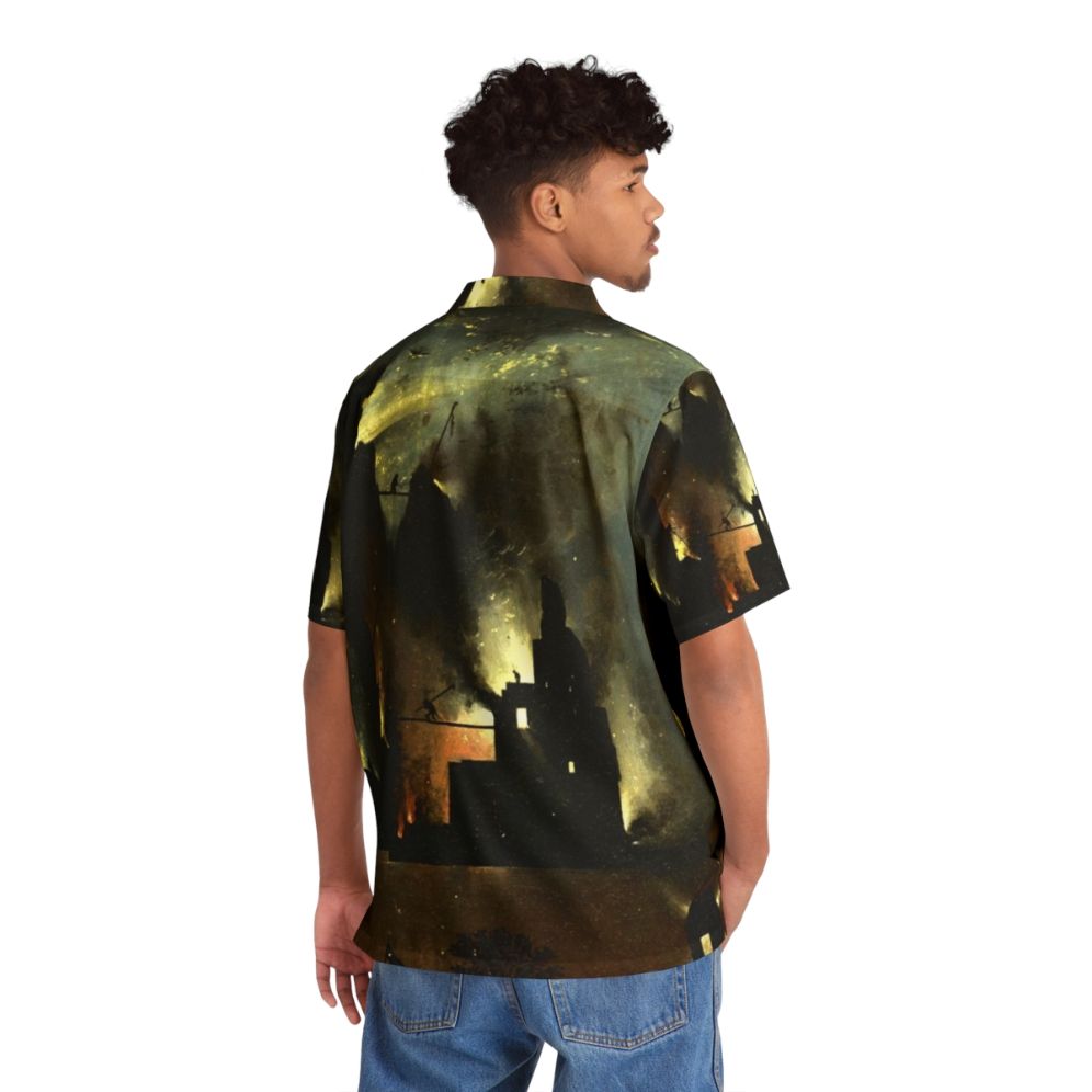 Hieronymus Bosch inspired Hawaiian shirt featuring surreal, medieval-style landscape - People Back