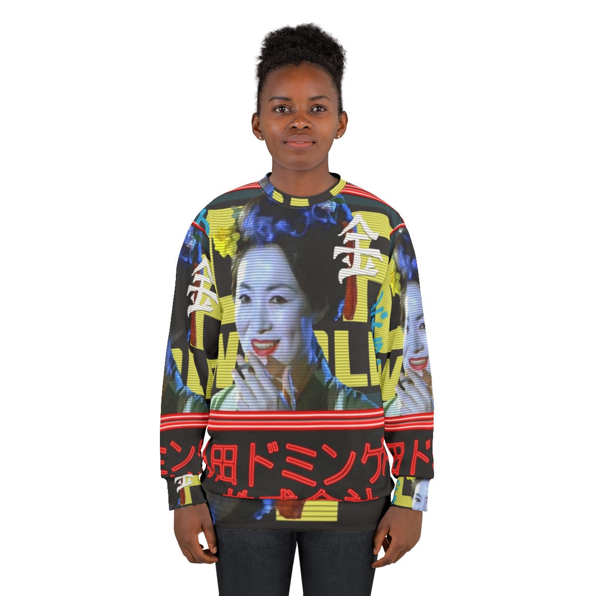 Blade Runner-inspired futuristic neon sweatshirt - women