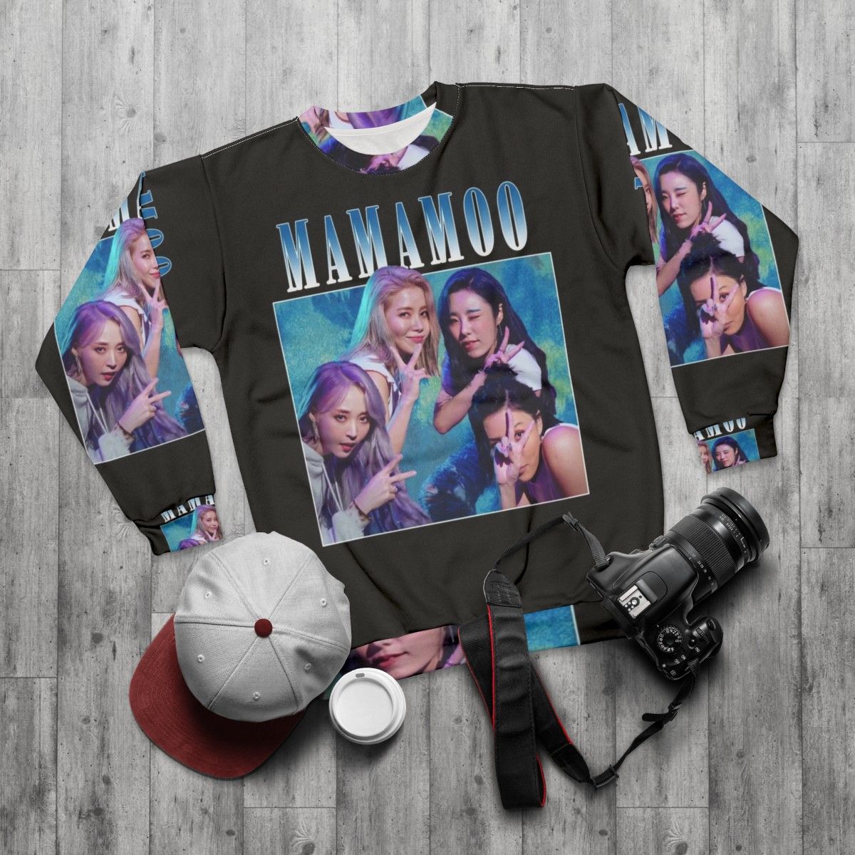 Mamamoo Vintage Kpop Sweatshirt - flat lay