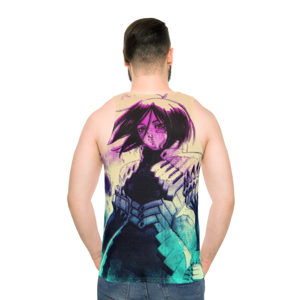 Battle Angel Alita Gunnm Vaporwave Retro Anime Tank Top - men back