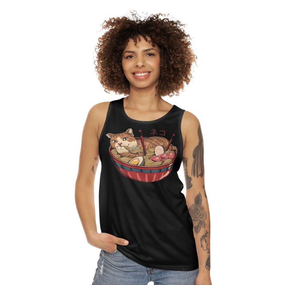 Neko Ramen Bowl Unisex Tank Top - women