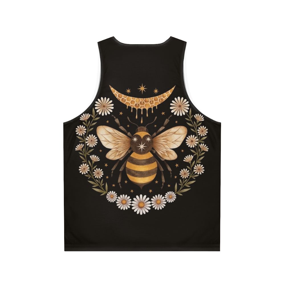 Honey Moon Unisex Tank Top with Floral and Bee Design - Back