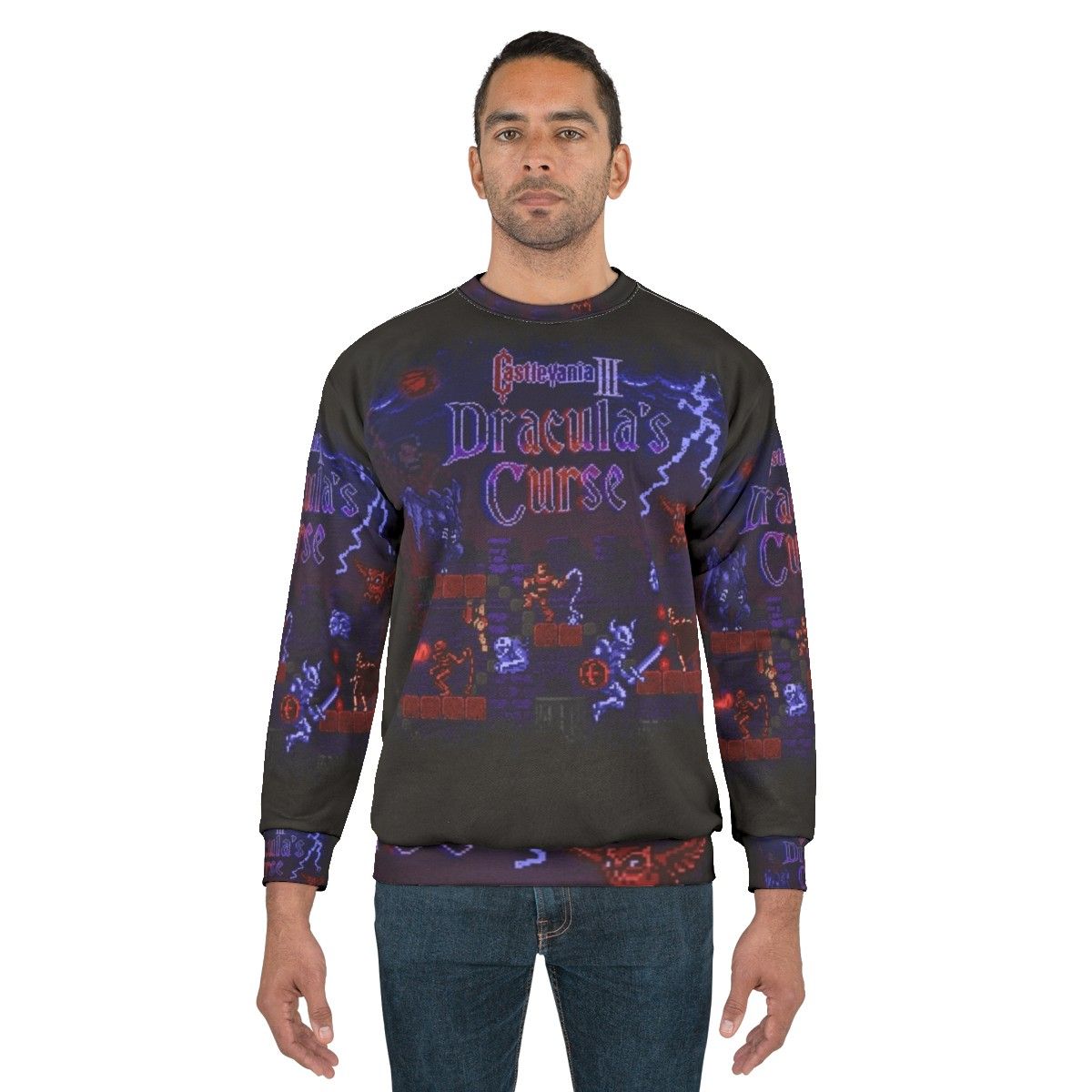 Castlevania Dracula's Castle Retro Gaming Sweatshirt - men