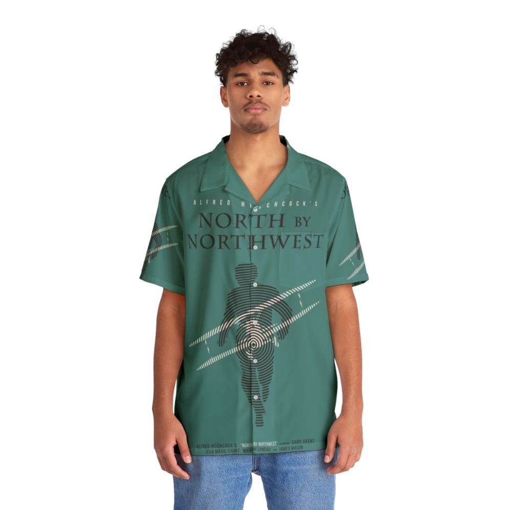 Alfred Hitchcock North By Northwest Hawaiian Shirt with classic movie graphics and tropical design - Lifestyle