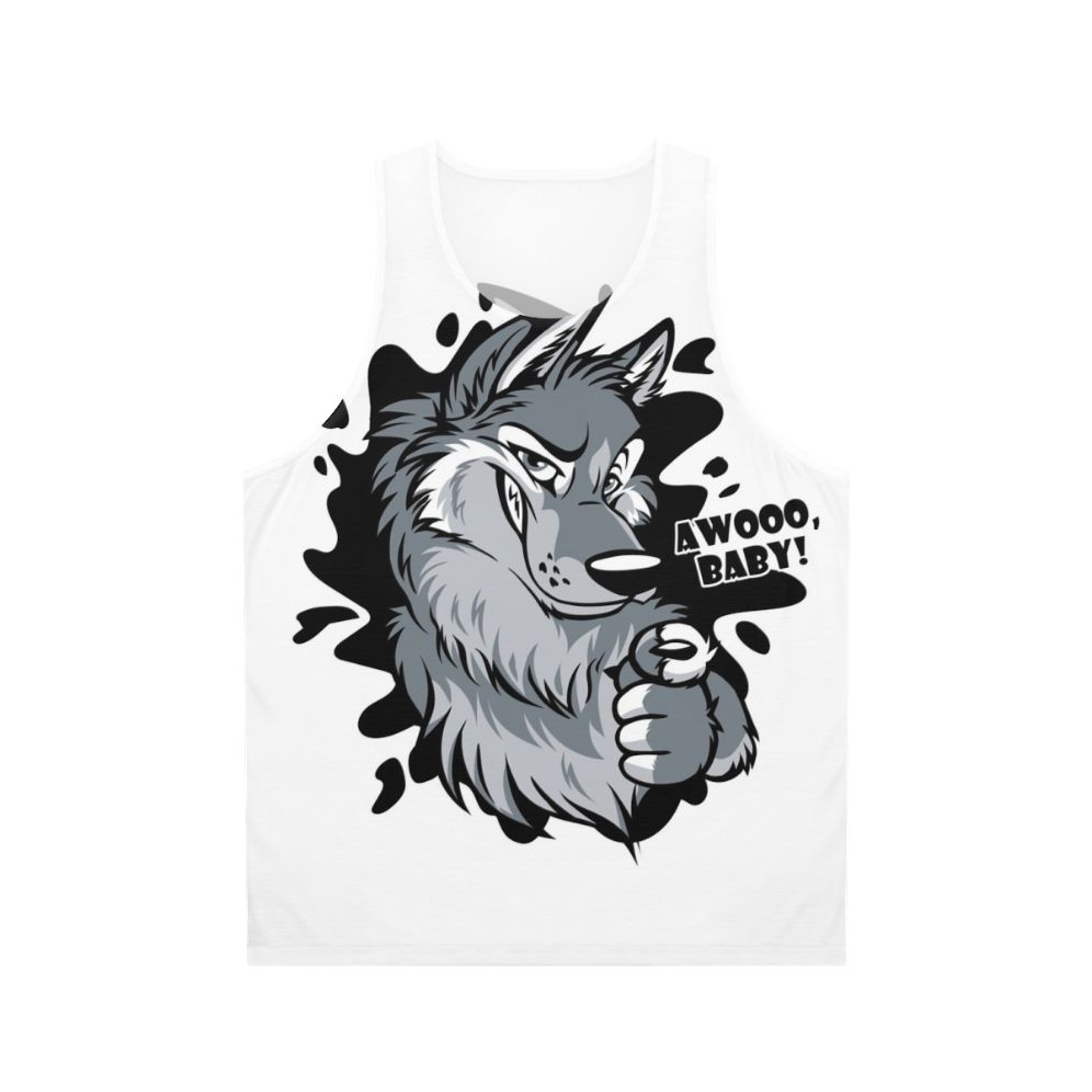 Cute wolf howling baby unisex tank top