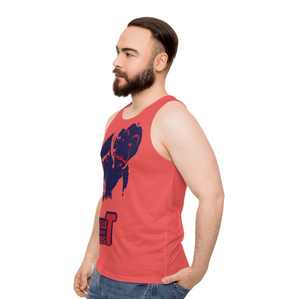 Money Heist Unisex Tank Top featuring "Beast Behind the Heist" design - men side