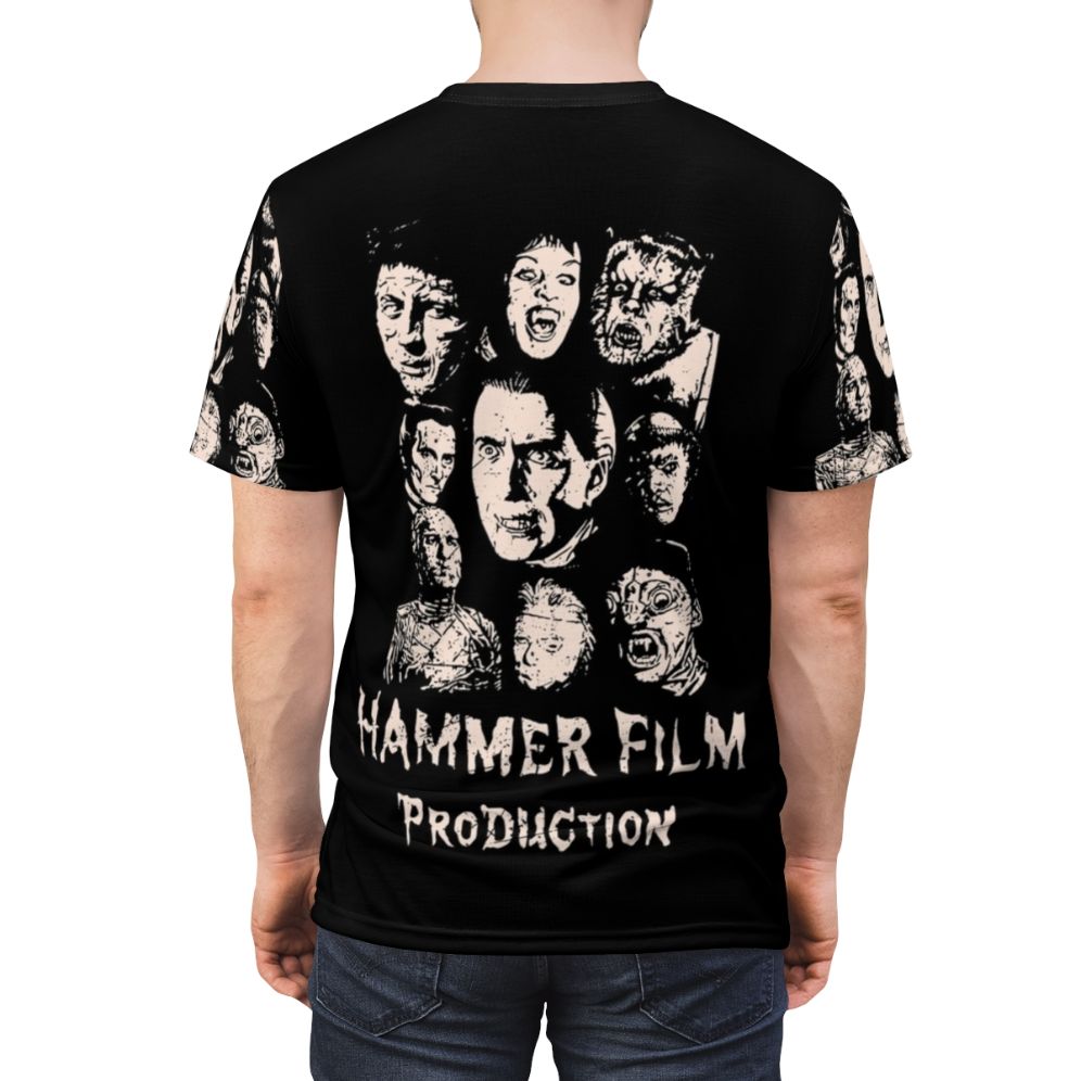 Haunting Classic Horror Movies T-Shirt with Hammer Films Inspired Design - men back