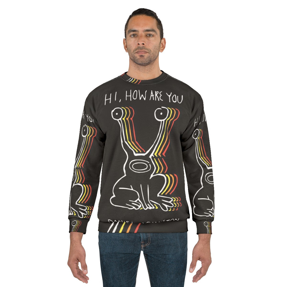 Vintage-style Daniel Johnston "Hi, How Are You?" graphic sweatshirt - men